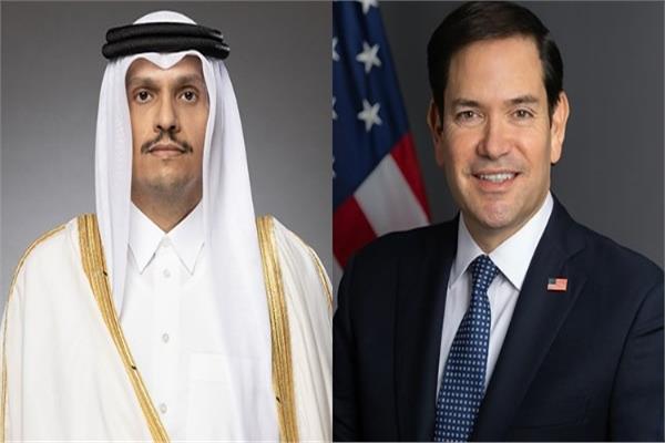 وزير الخارجية الأمريكي ماركو روبيو ورئيس الوزراء القطري الشيخ محمد بن عبد الرحمن آل ثاني