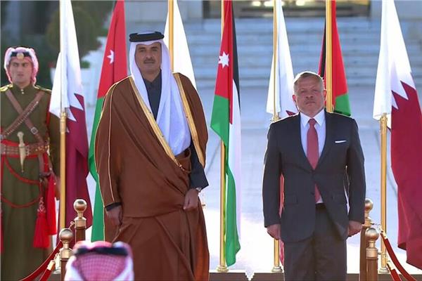  الشيخ تميم بن حمد آل ثاني أمير قطر و الملك عبد الله الثاني ملك الأردن