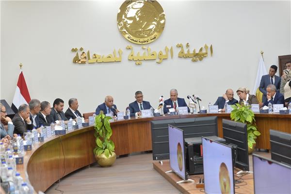 جانب من لقاء محافظ الجيزة بالهيئة الوطنية للصحافة