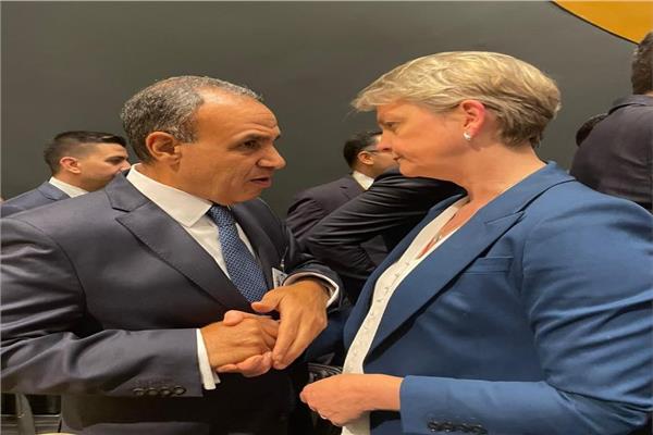  د. بدر عبد العاطي وزير الخارجية ونظيرته البريطانية إيفيت كوبر