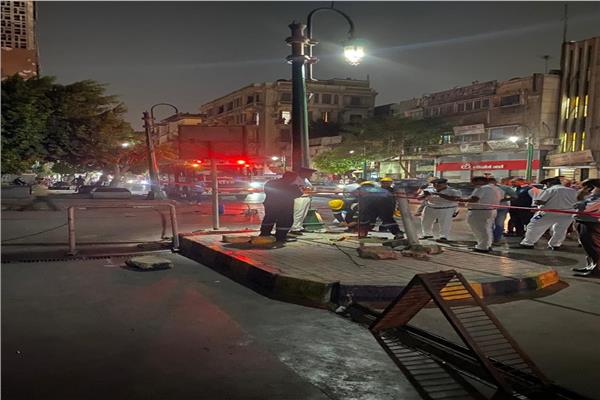 جهات التحقيق تعاين موقع تسريب غاز داخل محطة وقود بشارع القصر العيني