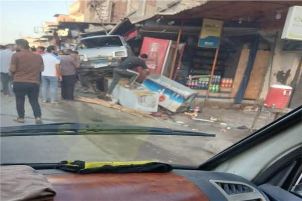 اصطدام سيارة تمناية بموتوسيكل 