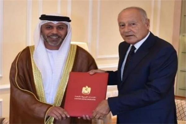 السفير حمد الزعابى و أحمد أبو الغيط الأمين العام لجامعة الدول العربية