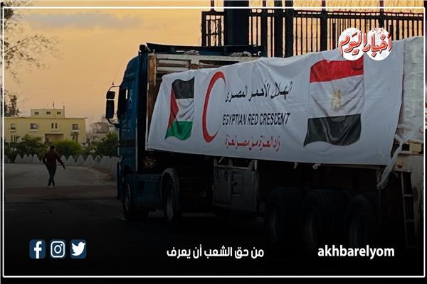 إنفوجراف| جهود إغاثية من الهلال الأحمر المصري لدعم غزة