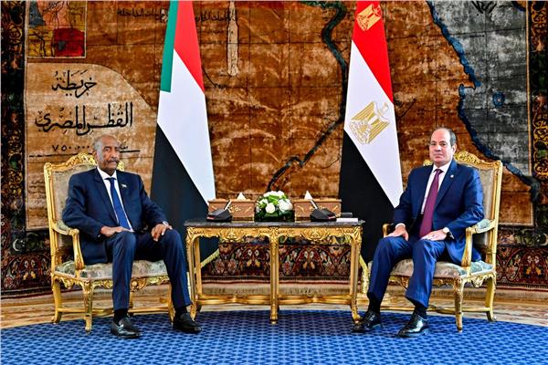 السيد الرئيس عبد الفتاح السيسي والفريق أول ركن عبد الفتاح البرهان 