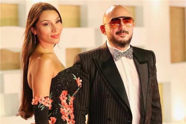 محمود العسيلي مع زوجته في مهرجان الجونة السينمائي