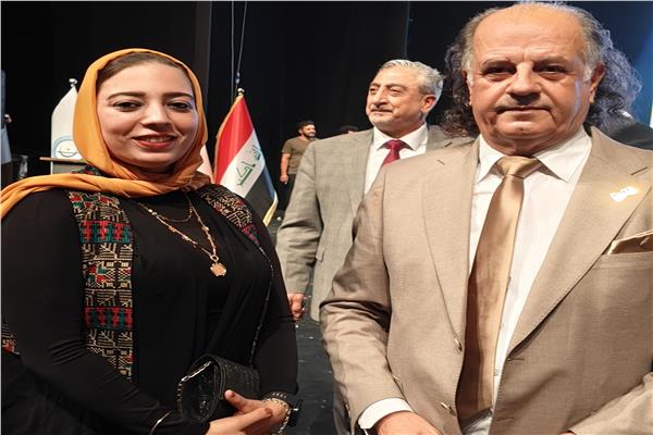 المخرج حاتم عودة مع محررة بوابة أخبار اليوم