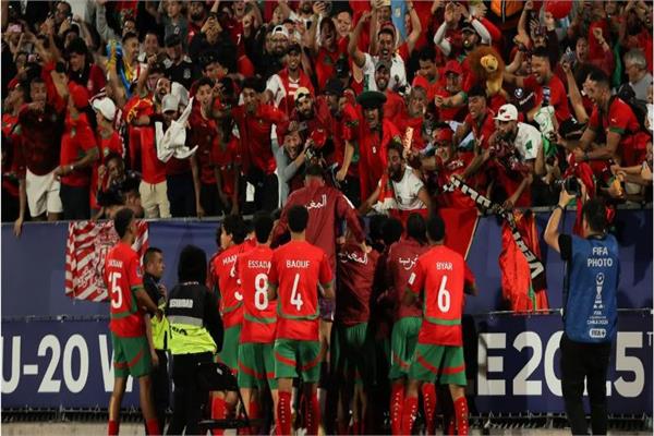احتفال لاعبي منتخب المغرب للشباب 