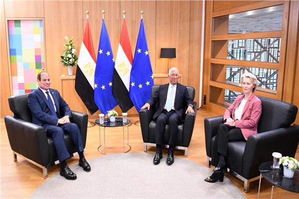 السيد الرئيس عبد الفتاح السيسي بالقمة المصرية الأوروبية