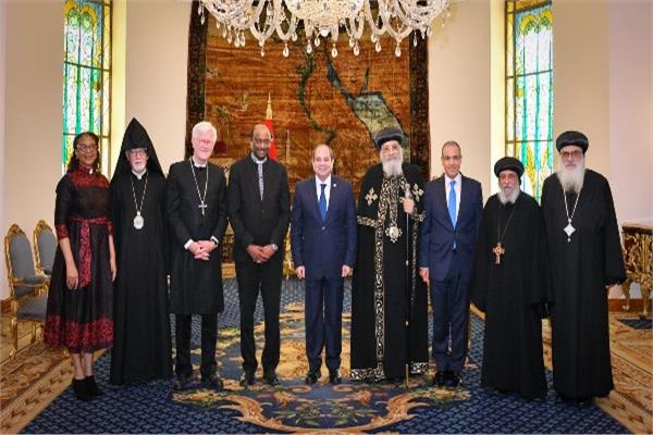  لقاء الرئيس السيسي مع وفد مجلس الكنائس العالمي