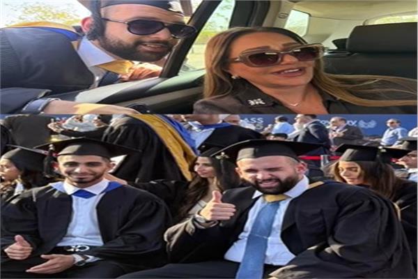 الفنانة ليلي علوي و نجلها خالد 