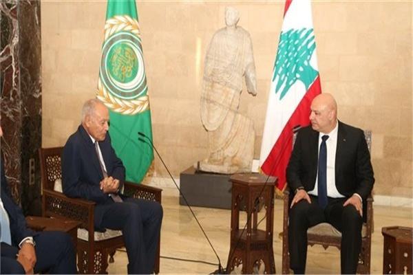 رئيس لبنان العماد جوزاف عون وأحمد أبو الغيط أمين عام جامعة الدول العربية 