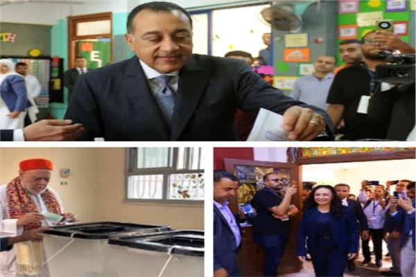 وزراء الحكومة خلال الإدلاء بأصواتهم في انتخابات مجلس النواب 2025