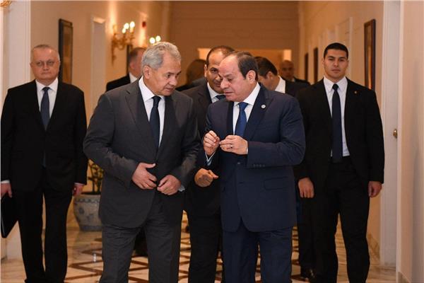 لقاء الرئيس المصري عبد الفتاح السيسي وسكرتير مجلس الأمن الروسي سيرجي شويجو