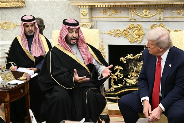 ولي العهد السعودي الأمير محمد بن سلمان، خلال لقائه مع الرئيس الأمريكي دونالد ترامب