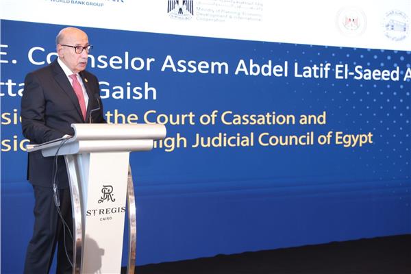 رئيس محكمة النقض خلال مشاركته فعاليات مؤتمر البنك الدولي