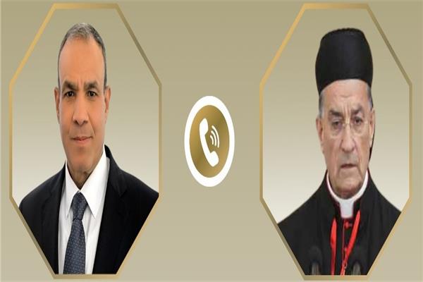 د. بدر عبد العاطي وزير الخارجية والهجرة والبطريرك الماروني بشارة بطرس الراعي