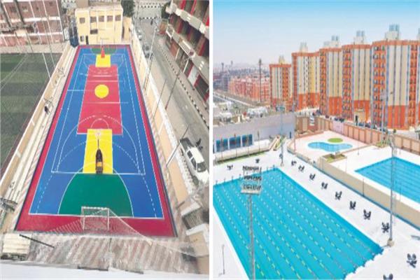 ملاعب كرة القدم وحمامات السباحة