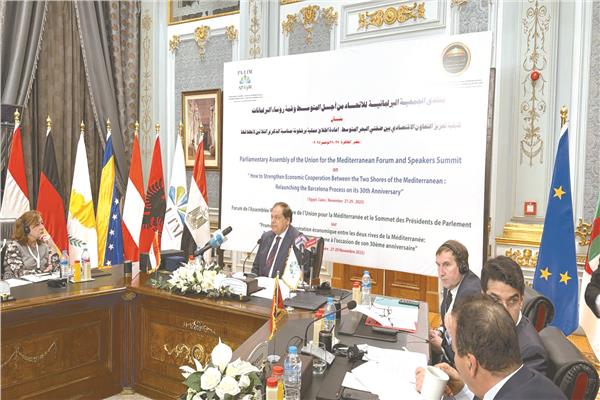 أبوالعينين أثناء اجتماعات الجمعية البرلمانية للاتحاد من أجل المتوسط
