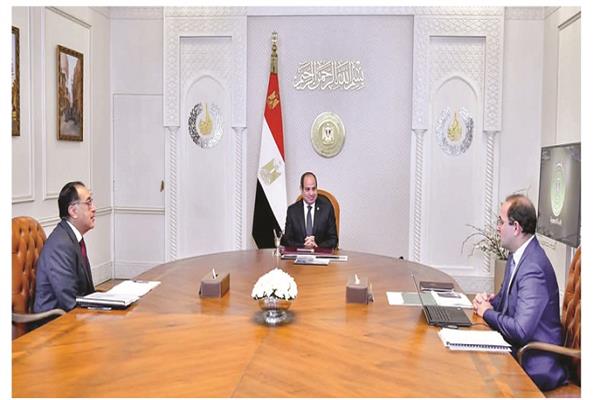 السيد الرئيس عبد الفتاح السيسي خلال الاجتماع