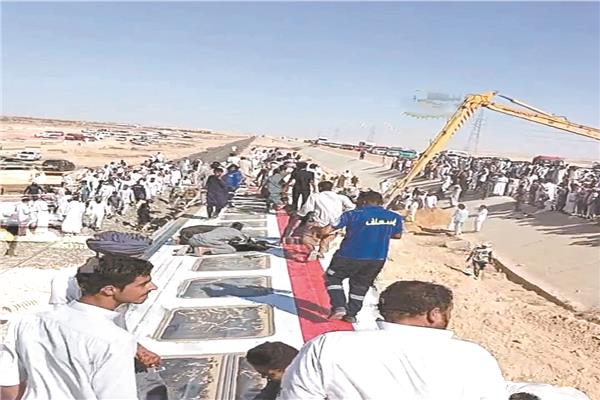 فزعة أهل مطروح بعد انقلاب  القطار بمنطقة فوكة