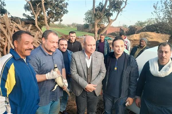 اصطياد التمساح الذي أثار حالة من القلق بين أهالي عزبة السدرة