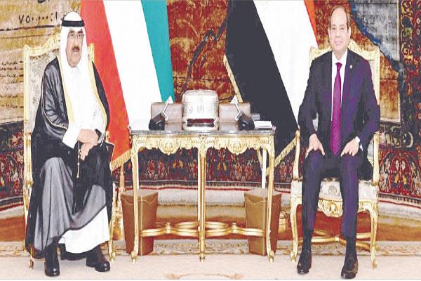 الرئيس عبد الفتاح السيسى والشيخ مشعل الأحمد الصباح