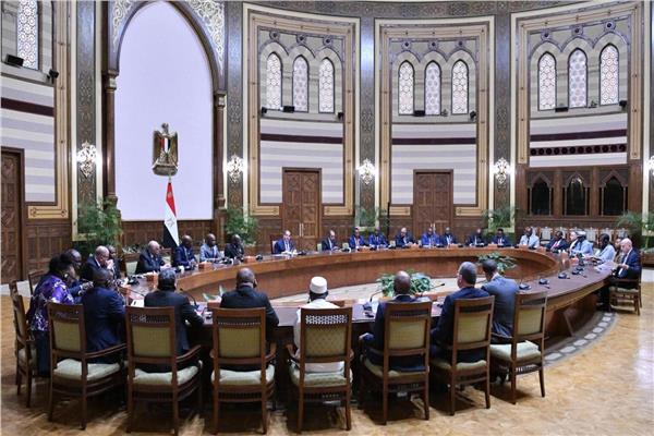 الرئيس عبد الفتاح السيسى خلال اجتماعه مع الوزراء ورؤساء الوفود الإفريقية