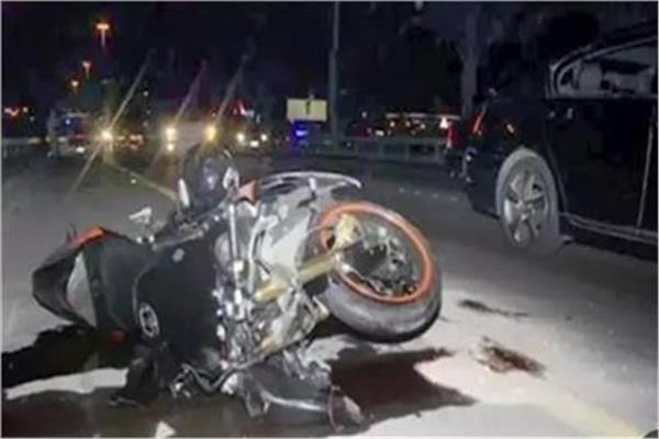 حادث انقلاب دراجة بخارية