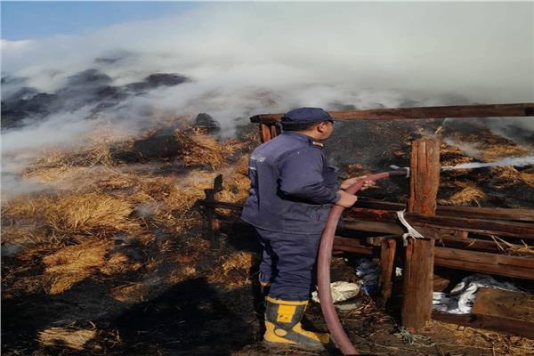  حريق بمزرعة بالسنطة