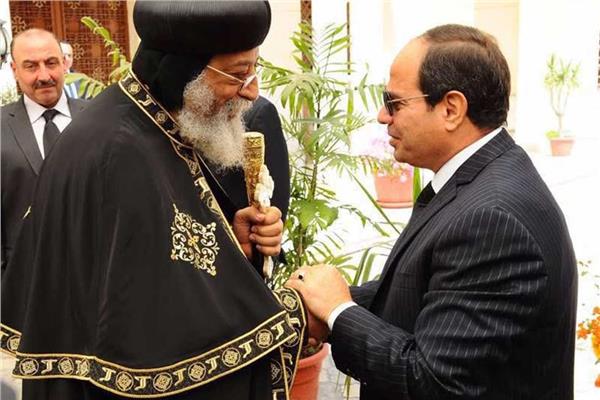 الرئيس السيسي يطمئن هاتفيا على قداسة البابا تواضروس الثاني
