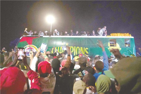 استقبال أسطورى لمنتخب السنغال 