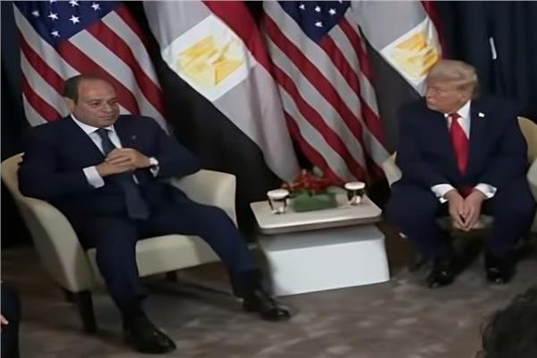 جانب من لقاء الرئيس السيسي بلرئيس ترامب على هامش منتدى دافوس