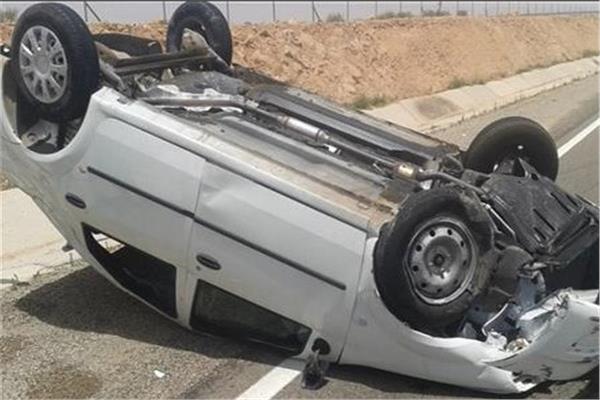 حادث انقلاب سيارة ملاكي