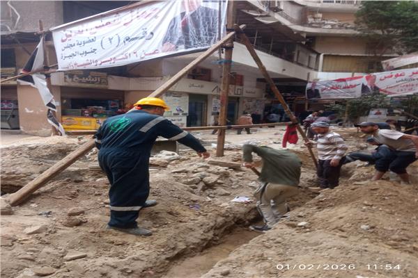 توصيل المرافق الأساسية بعقار نفق الهرم