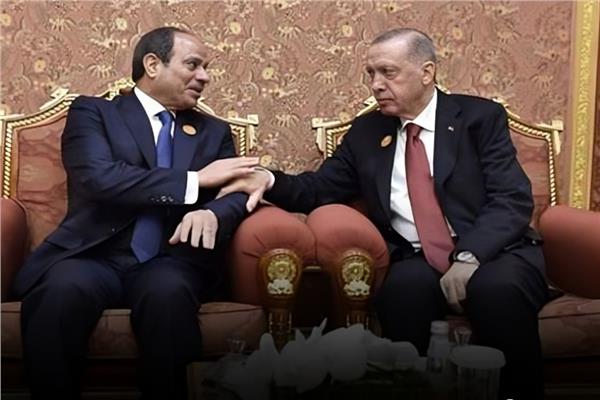 جانب من لقاء الرئيس السيسي بنظيره التركي