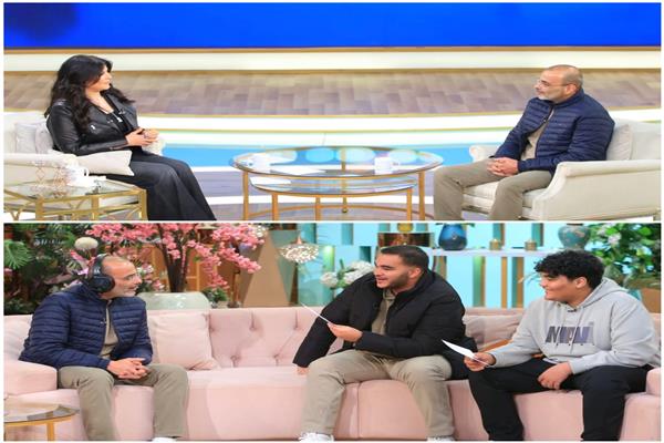  أيمن بصحبة نجليه بهجت وأدهم