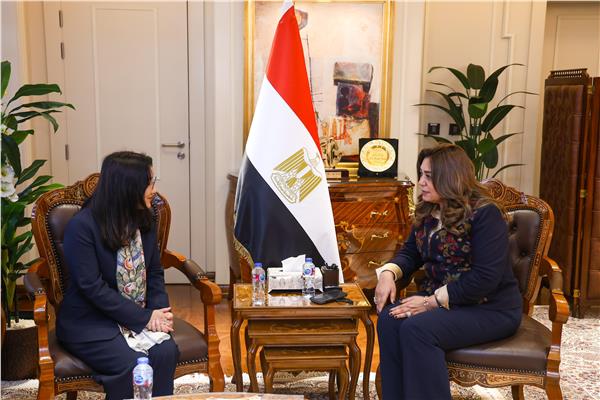 وزيرة التنمية المحلية خلال لقاءها ممثلة الأمم المتحدة
