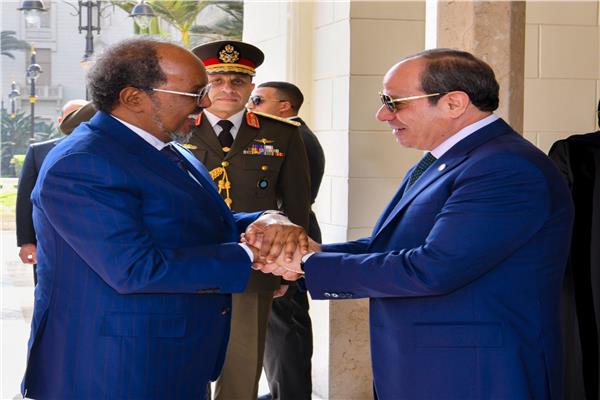 الرئيس عبد الفتاح السيسي، ونظيره الصومالي الدكتور حسن شيخ محمود