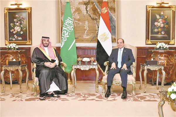 الرئيس عبد الفتاح السيسى والأمير محمد بن سلمان خلال لقاء سابق بينهما فى القاهرة