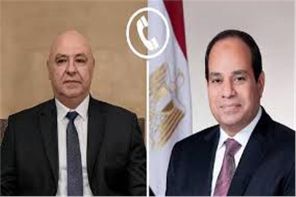 الرئيس عبد الفتاح السيسي و العماد جوزاف عون رئيس الجمهورية اللبنانية