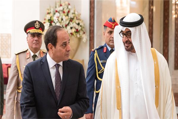 السيد الرئيس عبد الفتاح السيسي ونظيره الإماراتي الشيخ محمد بن زايد 