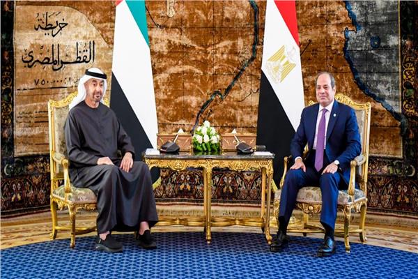 السيد الرئيس عبد الفتاح السيسي ونظيره الإماراتي الشيخ محمد بن زايد