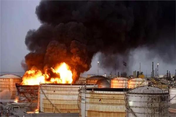  السيطرة على حريق مصفاة البترول الوطنية
