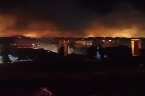 حريق مزرعة مواشي بطور سيناء