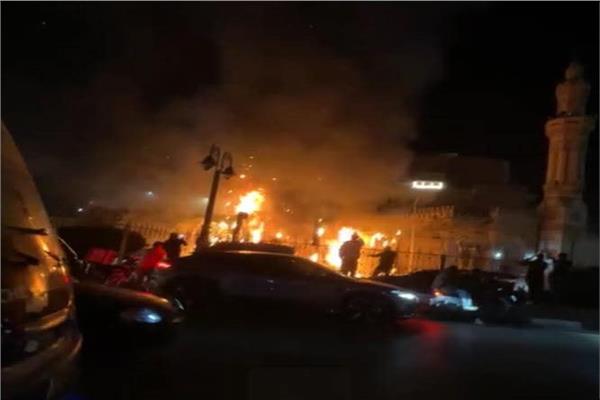 حريق هائل داخل دار مناسبات محافظة الغربية