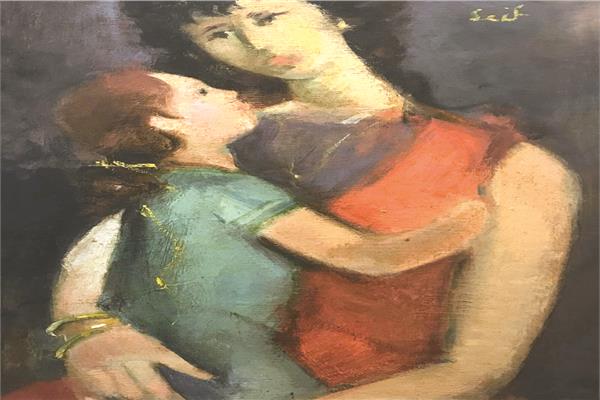 الأمومة للفنان سيف وانلي «من مقتنيات متحف فاروق حسنى»