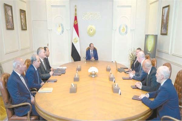 الرئيس عبد الفتاح السيسى خلال لقائه جون أرديل نائب رئيس شركة إكسون موبيل العالمية لشئون الاستكشاف