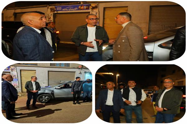الدكتور أحمد الأنصاري محافظ الجيزة خلال جولة ميدانية ليلية
