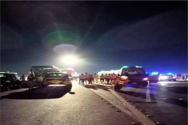 حادث انقلاب أتوبيس على طريق الغردقة